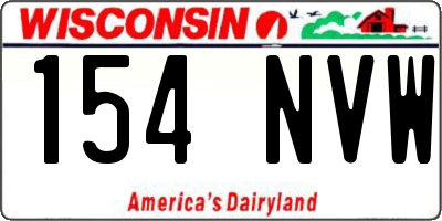 WI license plate 154NVW