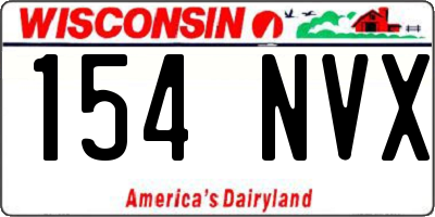 WI license plate 154NVX
