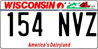 WI license plate 154NVZ