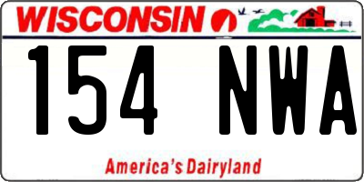 WI license plate 154NWA