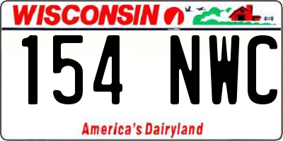 WI license plate 154NWC