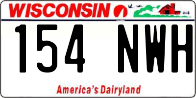 WI license plate 154NWH