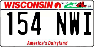 WI license plate 154NWI
