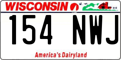 WI license plate 154NWJ