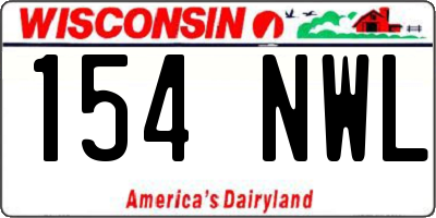 WI license plate 154NWL