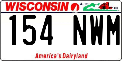 WI license plate 154NWM
