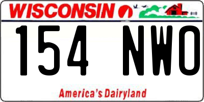 WI license plate 154NWO