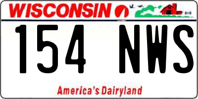 WI license plate 154NWS