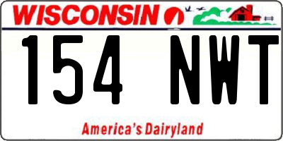 WI license plate 154NWT