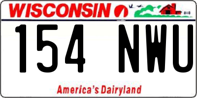 WI license plate 154NWU
