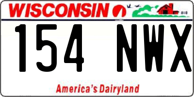 WI license plate 154NWX