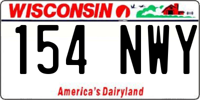 WI license plate 154NWY