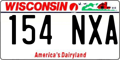 WI license plate 154NXA