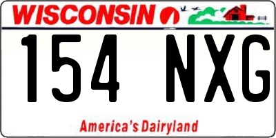 WI license plate 154NXG