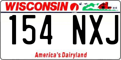 WI license plate 154NXJ