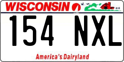 WI license plate 154NXL