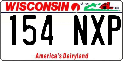 WI license plate 154NXP