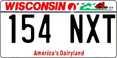 WI license plate 154NXT