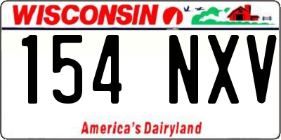 WI license plate 154NXV