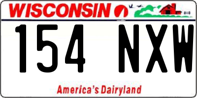 WI license plate 154NXW