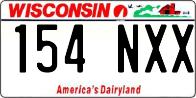 WI license plate 154NXX
