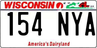 WI license plate 154NYA