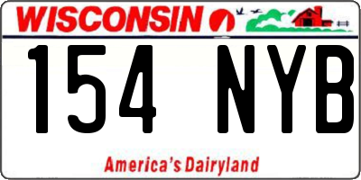 WI license plate 154NYB