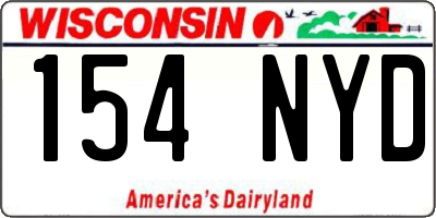 WI license plate 154NYD