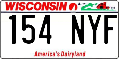 WI license plate 154NYF