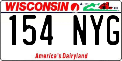 WI license plate 154NYG