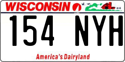 WI license plate 154NYH