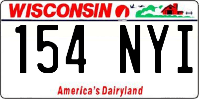 WI license plate 154NYI
