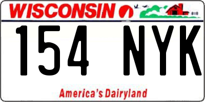 WI license plate 154NYK