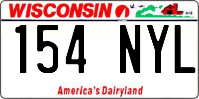 WI license plate 154NYL