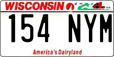 WI license plate 154NYM