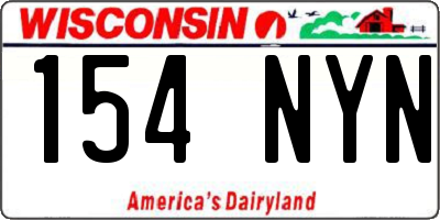 WI license plate 154NYN