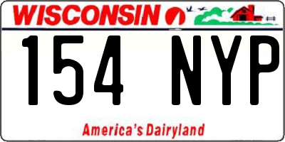 WI license plate 154NYP