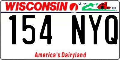 WI license plate 154NYQ