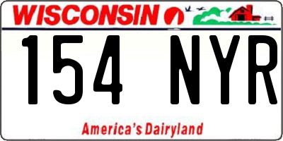WI license plate 154NYR