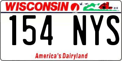 WI license plate 154NYS