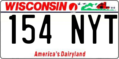 WI license plate 154NYT