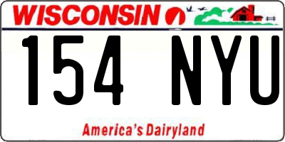 WI license plate 154NYU