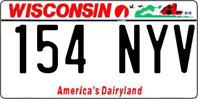 WI license plate 154NYV