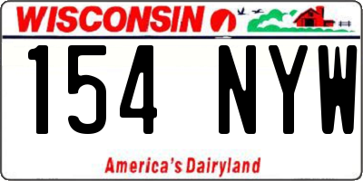 WI license plate 154NYW