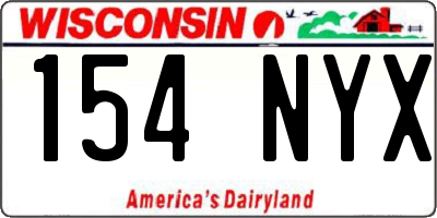 WI license plate 154NYX