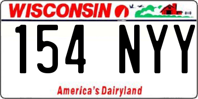 WI license plate 154NYY