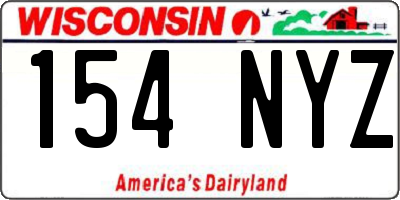 WI license plate 154NYZ