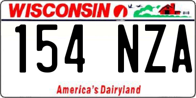 WI license plate 154NZA