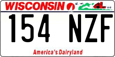 WI license plate 154NZF