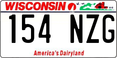 WI license plate 154NZG